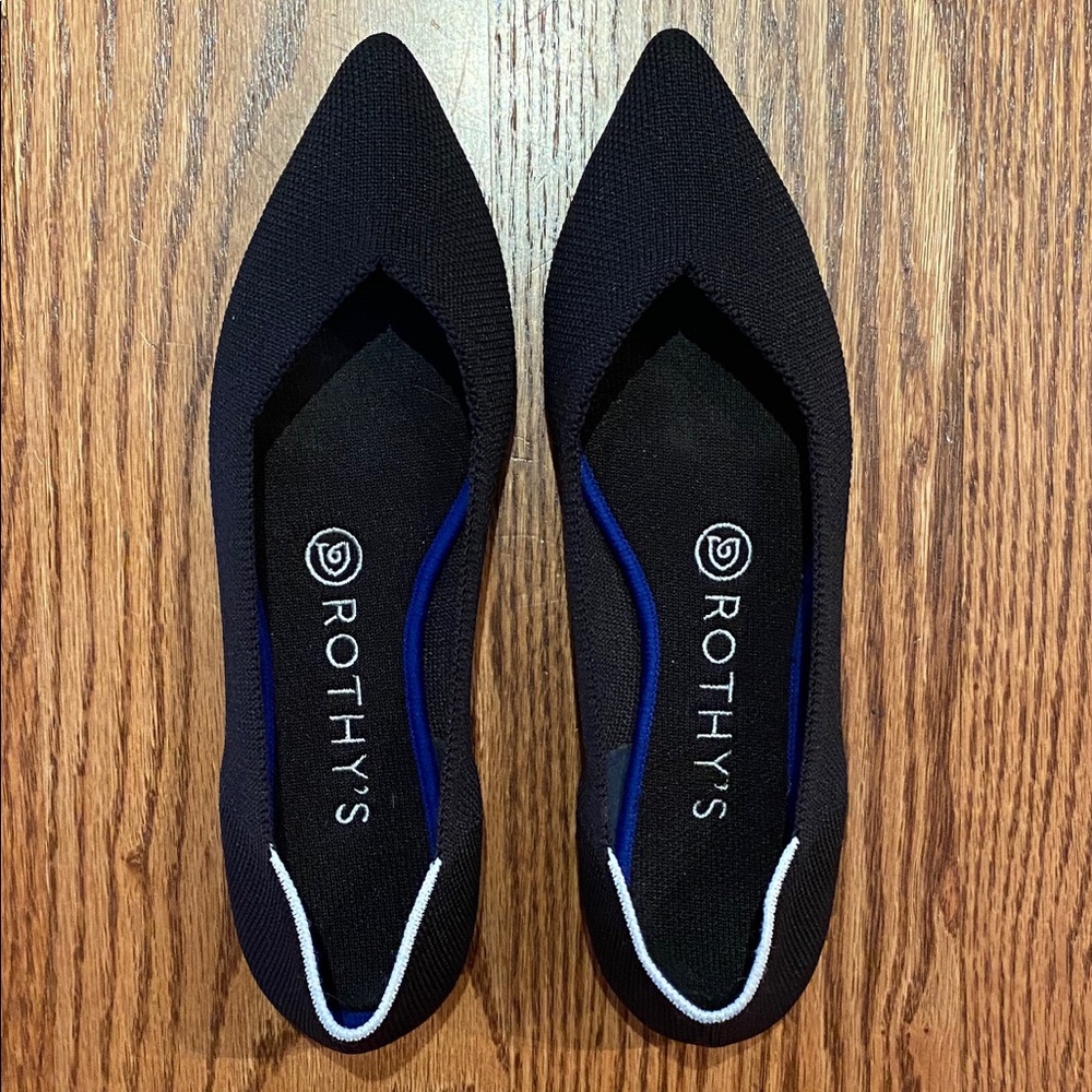 Rothy’s Solid Black Pointed Toe Flats